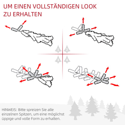 HOMCOM Weihnachtsbaum künstliche Künstliche Tanne Christbaum, inkl Ständer Weihnachtsstern 1,8 m, Grün