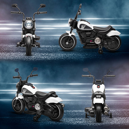 HOMCOM Elektro-Kindermotorrad, LED-Scheinwerfer, abnehmbare Stützräder, bequemer Sitz, Rot/Schwarz