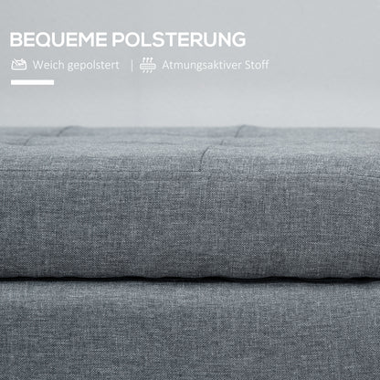 HOMCOM Sitzbank mit Stauraum, Ottomane, Flurbank, Knopfheftung,125,1 cm x 48,9 cm x 41,3 cm, Grau