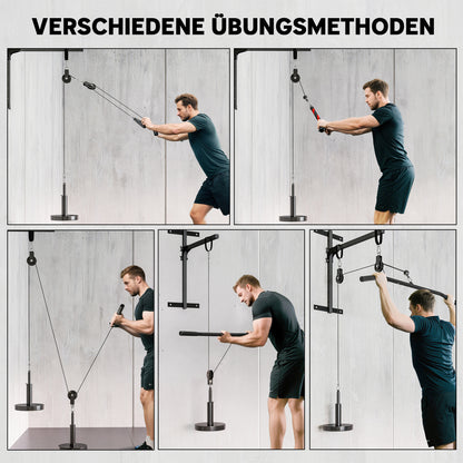 SPORTNOW Fitness Latzug Gym Fitnesssgeräte Kabelzug Pulley System Arm Krafttraining für Zuhause
