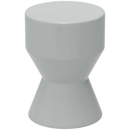Outsunny Sitzhocker aus Keramik 120kg belastbar Ø33 x 45,5 cm Wetterfest Garten Hocker in Sanduhrform Hellgrau