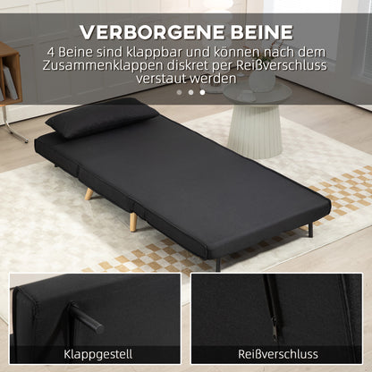 HOMCOM Relaxsessel mit Bettfunktion، لشخص واحد، تصميم حديث، مكرر 350 كجم، 94x78x80 سم، أسود