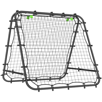 HOMCOM Fußballtor, verstellbar, klappbar, Metallrahmen, 100 x 68-95 cm, Schwarz