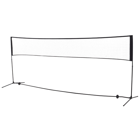 HOMCOM Badmintonnetz 94/158cm faltbares Volleyballnetz mit Transporttasche 2-Fach-Höhenverstellbar Tennisnetz Badminton Netz tragbares Set für Tennis Federballnetz für Garten Park Outdoor