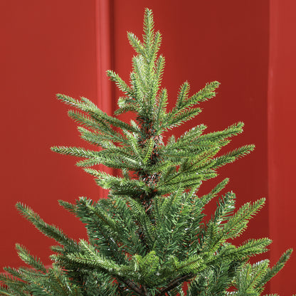 HOMCOM Weihnachtsbaum 150 cm, realistisches Aussehen, Schnellaufbau, inkl. Ständer, feuersicherer Kunststoff
