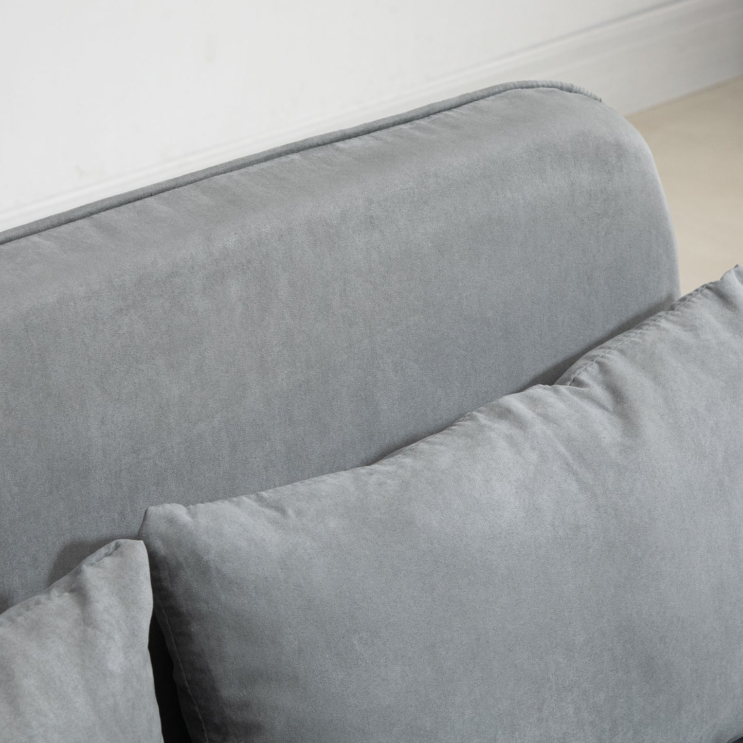 HOMCOM Schlafsofa, Doppelsofa, Gästebett, inklusive 2 Kissen, Grau