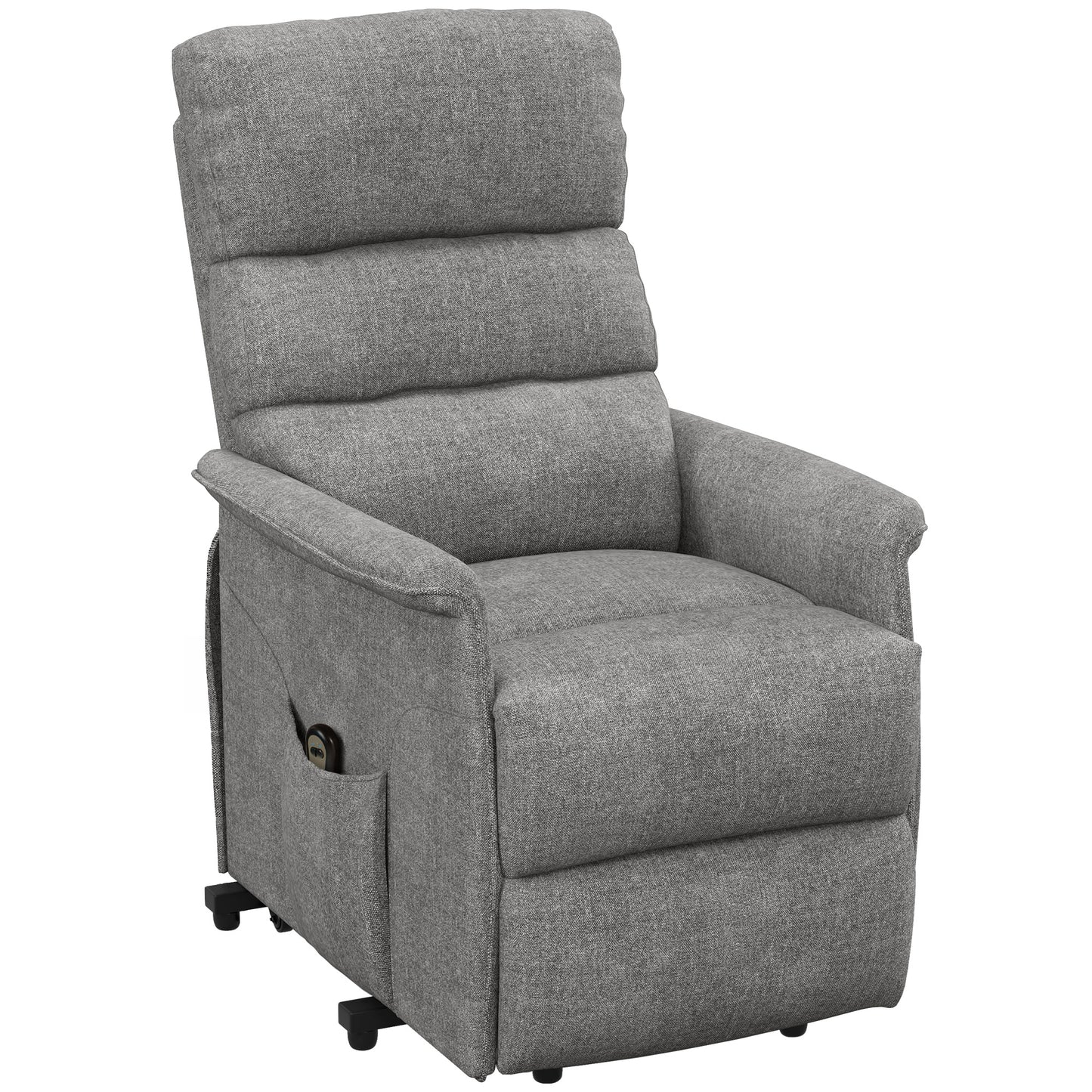 HOMCOM Relaxsessel mit Aufstehhilfe, verstellbare Rückenlehne/Fußstütze, bis 120 kg, 66 x 90 x 96 cm, Grau