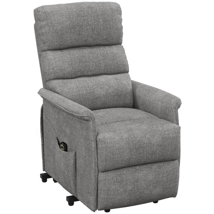 HOMCOM Relaxsessel mit Aufstehhilfe, verstellbare Rückenlehne/Fußstütze, bis 120 kg, 66 x 90 x 96 cm, Grau