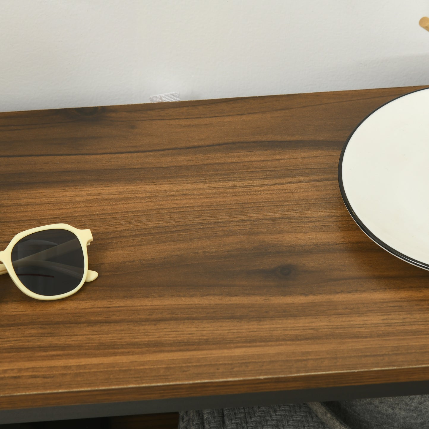 HOMCOM Sideboard Konsolentisch Flurregal, Industriedesign, 100 cm x 29,5 cm x 90 cm, Braun + Schwarz