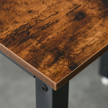 HOMCOM Faltbarer Esstisch، Industrieller Tisch، klappbar، aus Metall und Holz، platzsparend، Braun