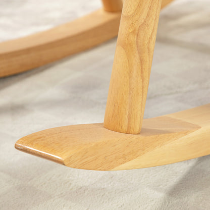 HOMCOM Schaukelstuhl, verstellbare Kopfstütze, weiche Polsterung, 58x114x109 cm, Weiß