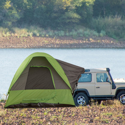Outsunny Autozelt, Campingzelt, Reisezelt, für 4-5 Personen, Glasfaser Polyester, Grün, 300 x 300 x 230 cm