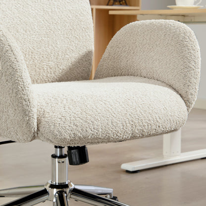 HOMCOM Bürostuhl mit verstellbarer Kopfstütze, ergonomischer Schreibtischstuhl, Kippfunktion, höhenverstellbar, Grauweiß