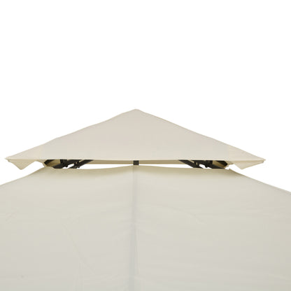 Outsunny Ersatzdach für Pavillon 3x3m wasserabweisend Pavillondach für Metallpavillon Pavillon Ersatzdach Gartenpavillon Partyzelt Gartenzelt Polyester Cremeweiß