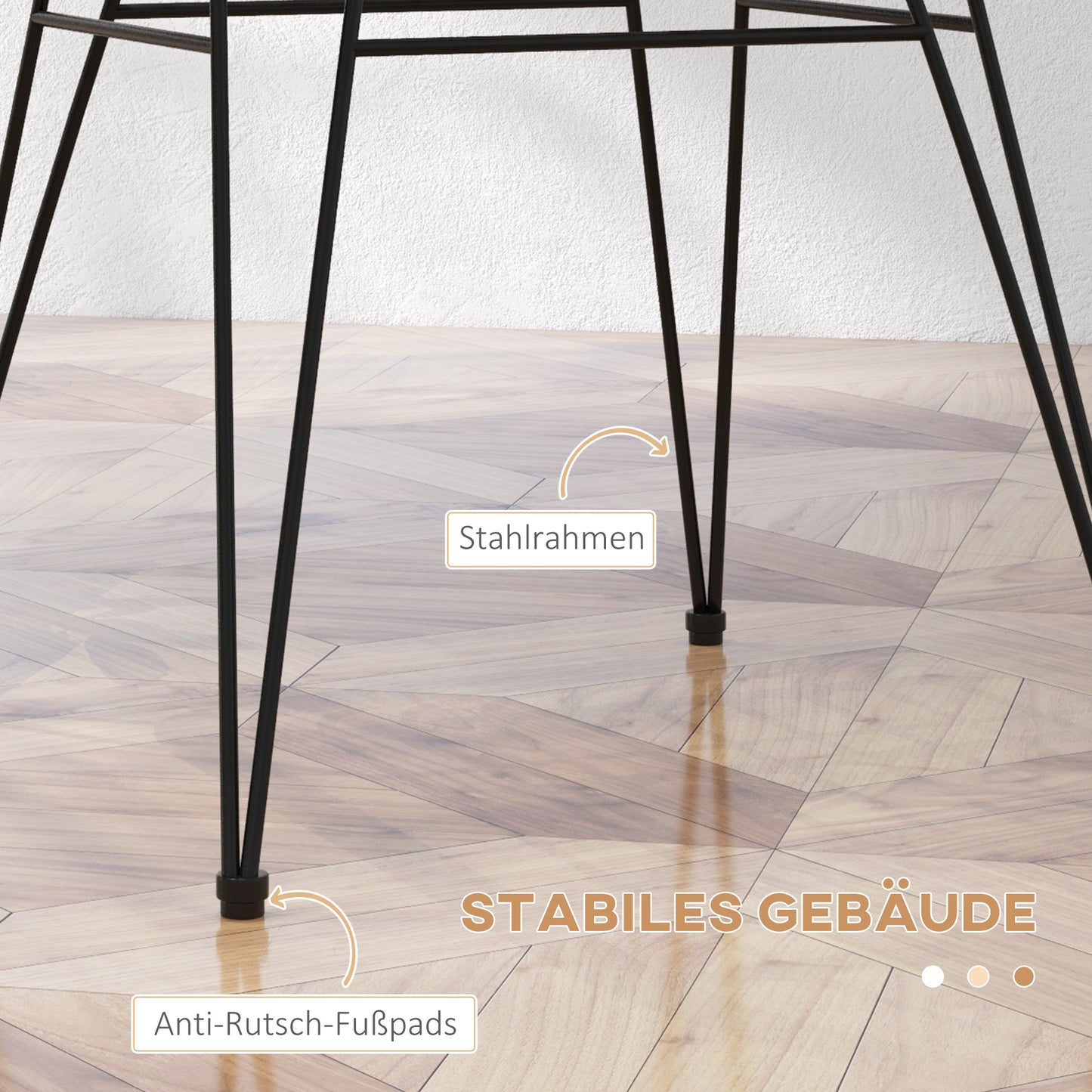 HOMCOM 2-er-Set Stühle im Boho-Stil، Küchenstühle، PE-Rattan، 56 x 60 x 79 سم، Natur + Schwarz