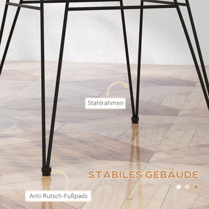 HOMCOM 2-er-Set Stühle im Boho-Stil، Küchenstühle، PE-Rattan، 56 x 60 x 79 سم، Natur + Schwarz