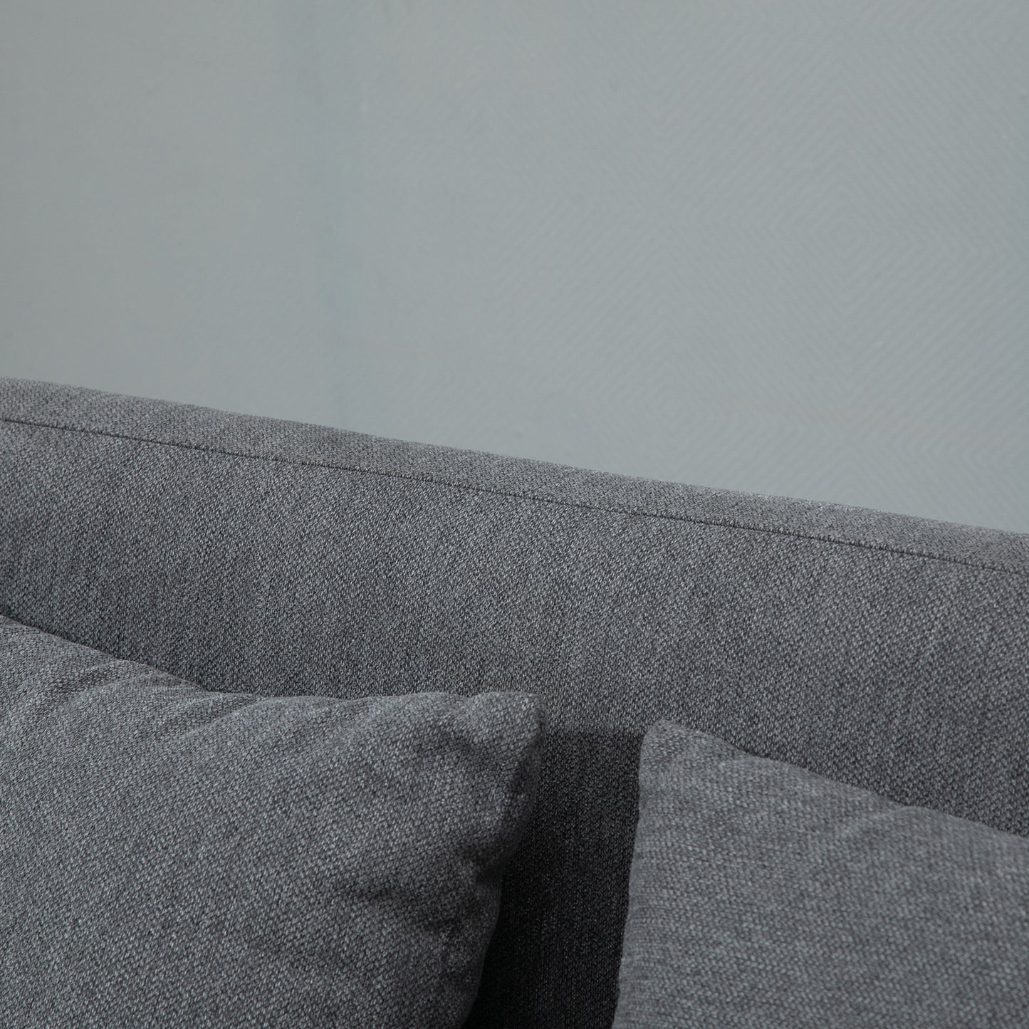 HOMCOM Sofa 2 Sitzer Couch mit 2 Wurfkissen, Kleine Loveseat mit Samtopik Modern Polstersofa für Wohnzimmer, Schlafzimmer, kleinen Raum, Grau 130 x 70 x 80 cm