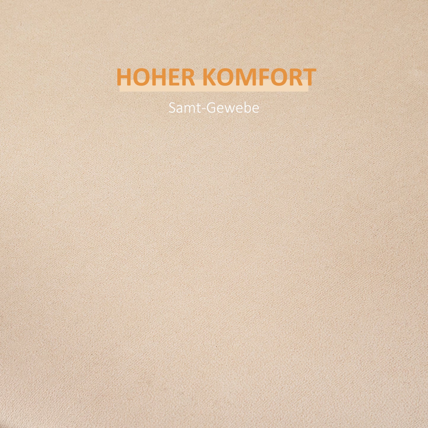 HOMCOM 2-in-1 Hocker in Samtoptik inclusive Stauraum und abnehmbaren Deckel Φ44 سم × 47,5 سم بيج