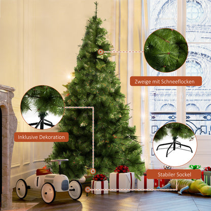 HOMCOM Künstlicher Weihnachtsbaum 210 cm künstlich Tannenbaum mit 505 Spitzen Christbaum Weihnachtsdekoinkl. حامل معدني للشرب