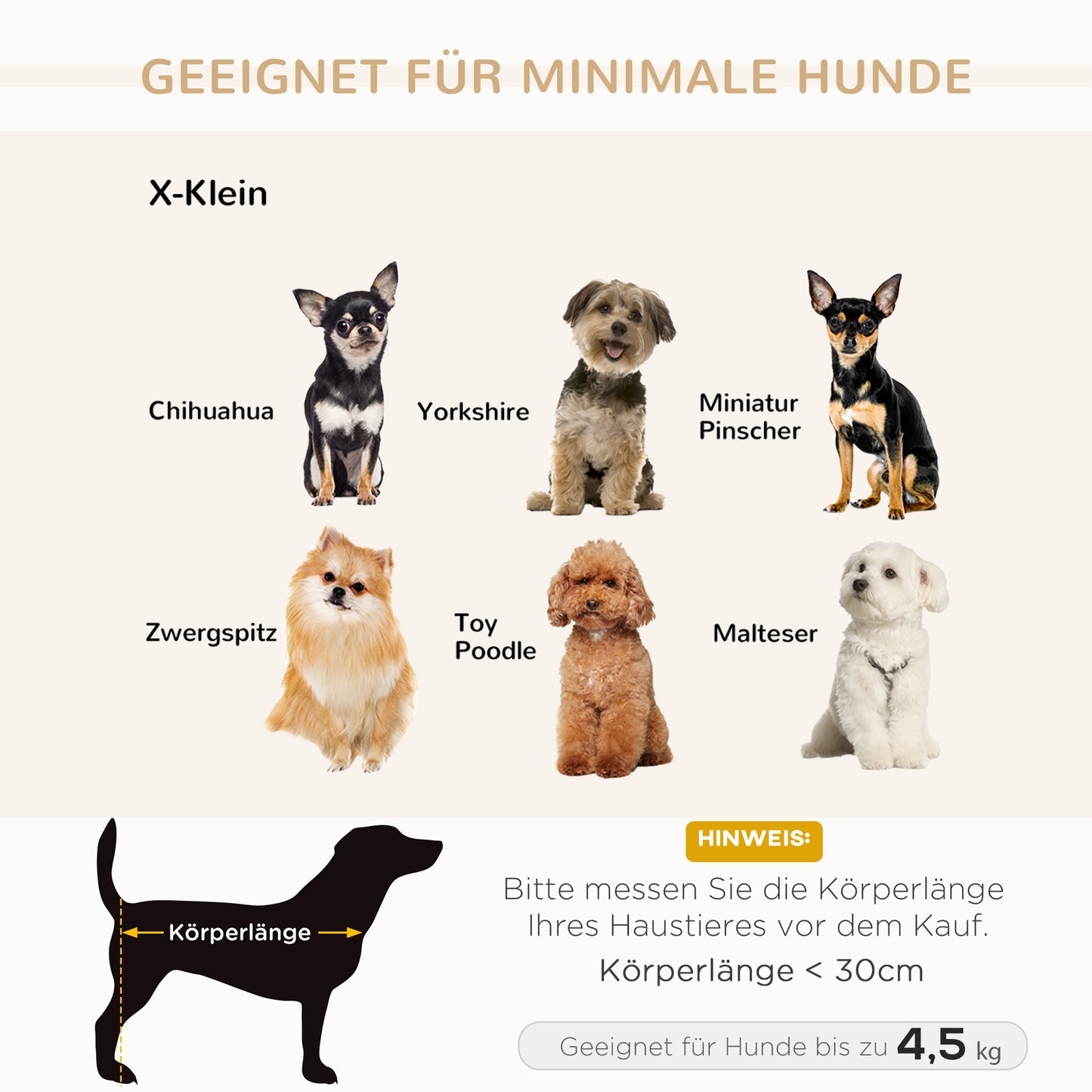 PawHut Hundesofa, Hundebett, waschbares Sitzkissen, Plüschbezug, Naturholzrahmen, hellgrau, 69 x 49 x 38cm