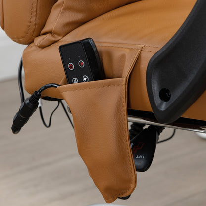 Vinsetto Bürostuhl mit Massagefunktion, ergonomisch, 66x67x115-123cm, Hellbraun