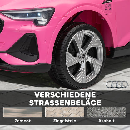 HOMCOM Elektro Kinderauto 12V Elektrofahrzeug Audi E-tron Elektroauto mit Fernbedienung, Sicherheitsgurt, für 3-5 Jahre