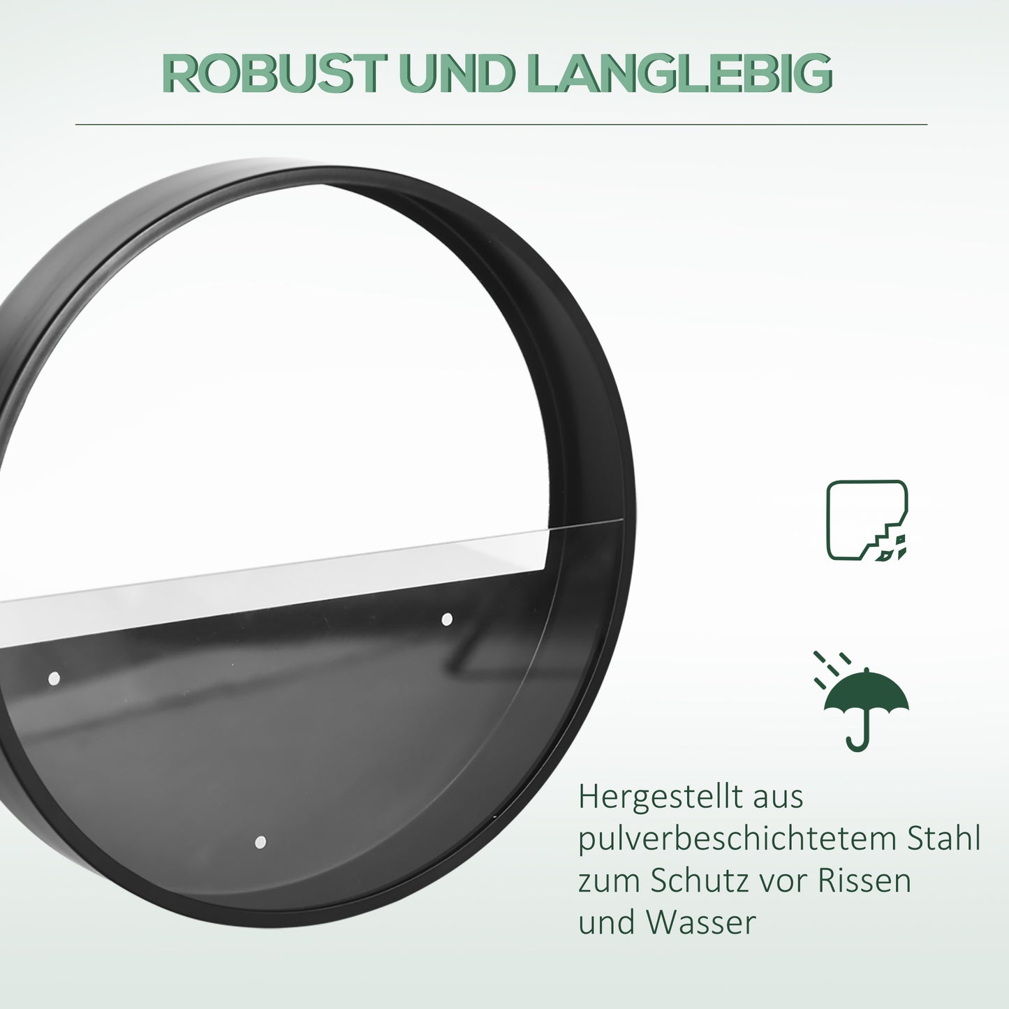 Outsunny Pflanzgefäße für die Wand, 3er-Set, ineinander stapelbar, Stahl+Acryl, schwarz