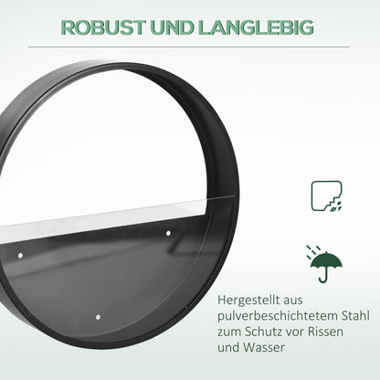 Outsunny Pflanzgefäße für die Wand, 3er-Set, ineinander stapelbar, Stahl+Acryl, schwarz