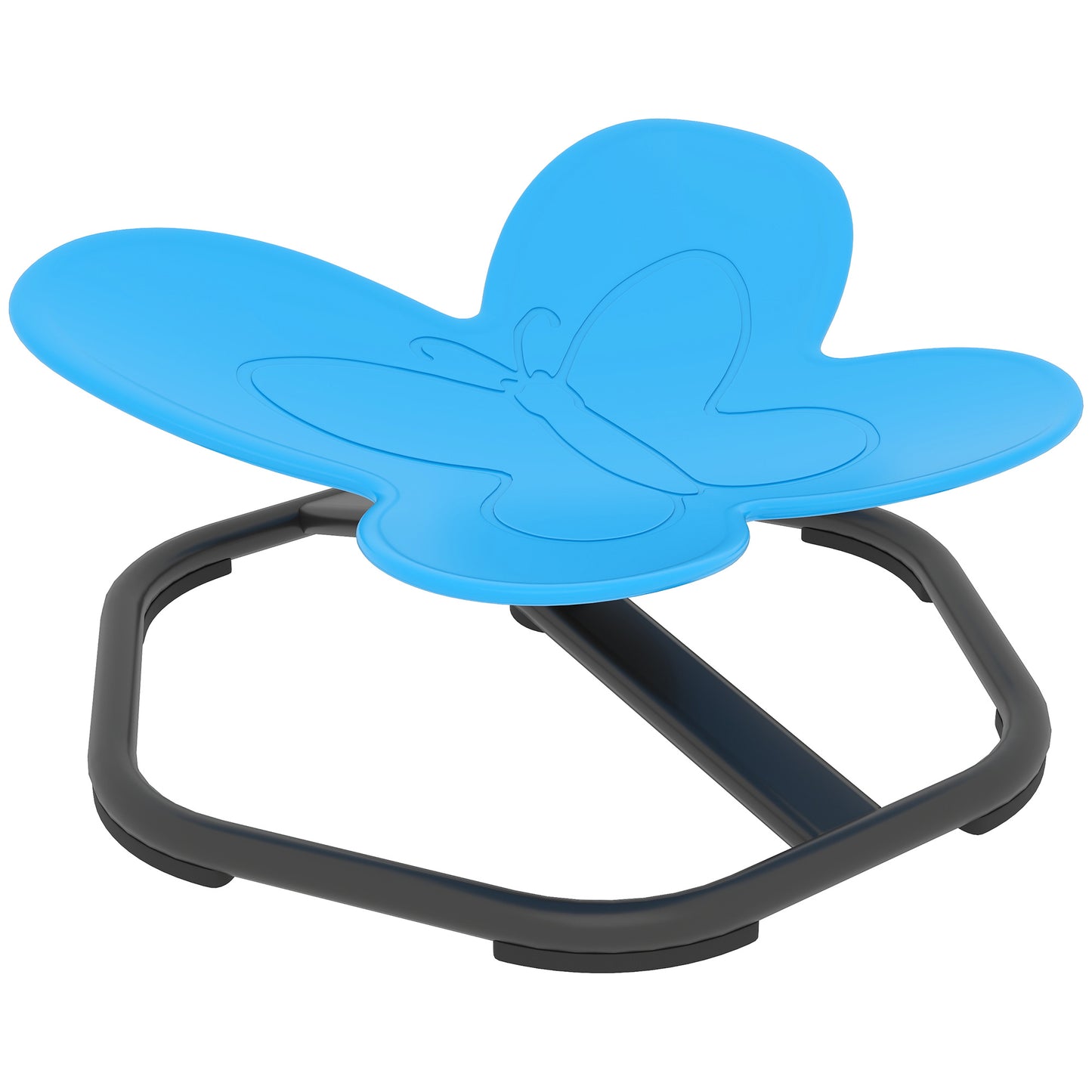 AIYAPLAY Sensorischer Drehstuhl für Kinder, Schmetterlings-Form, fördert Balance und Koordination, Kunststoff, Metall, Blau