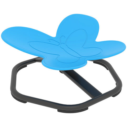 AIYAPLAY Sensorischer Drehstuhl für Kinder, Schmetterlings-Form, fördert Balance und Koordination, Kunststoff, Metall, Blau