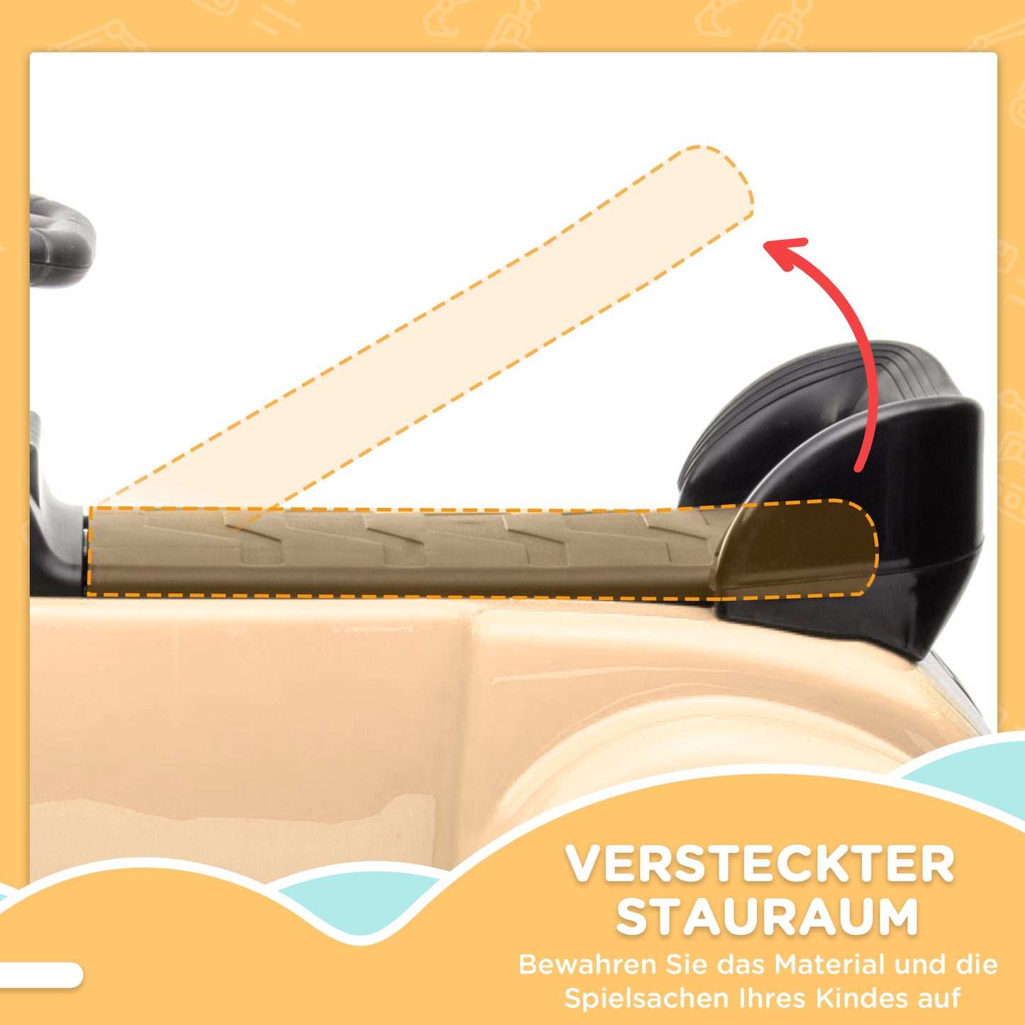 AIYAPLAY Rutscher Kinderauto Mercedes Benz Design 300 S Design, Beige