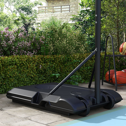 SPORTNOW Höhenverstellbarer Basketballkorb، freistehend، mit Netz und Rädern، أساس كبير، 179-209 سم، Kunststoff، Stahl