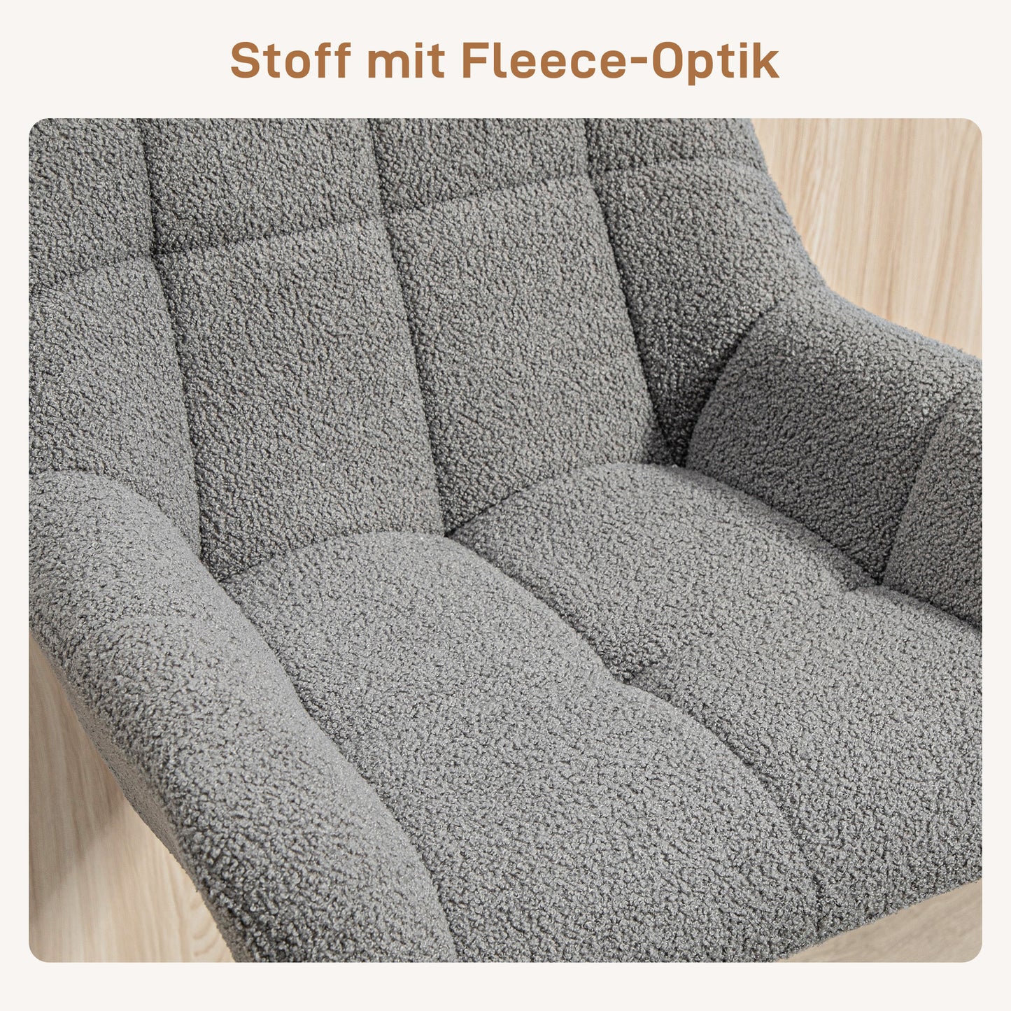 HOMCOM Barhocker 2er-Set Retro-Design höhenverstellbar Fleece-Optik Grau + Schwarz