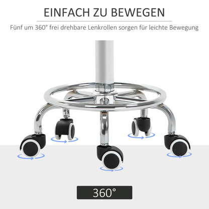 Vinsetto Salonhocker, höhenverstellbar, Kunstleder, bis 110 kg, Ø42x50-64H cm, Schwarz