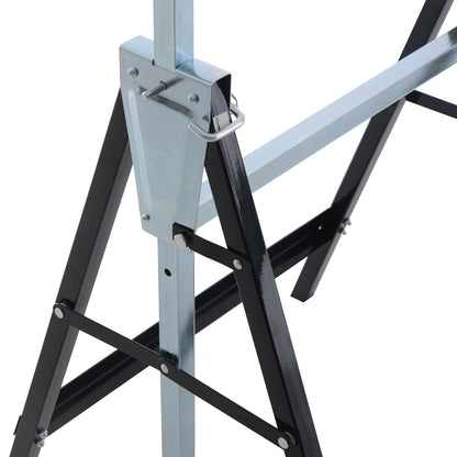 HOMCOM 2 x Gerüstbock Unterstellbock Klappbock höhenverstellbar bis 200kg Stahl Schwarz 68 x 58 x 80-130 cm