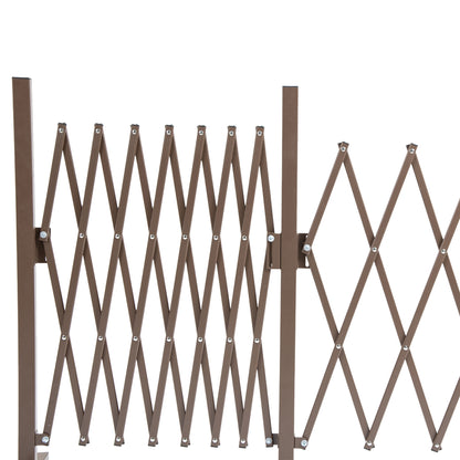 Outsunny Scherengitter Absperrgitter Scherensperre ausziehbar 52-405cm Garten Alu Braun H103,5cm