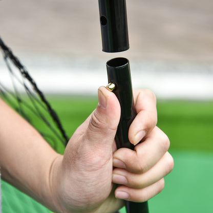 HOMCOM Baseball Rebounder, Tragebar Softball Pitchback-Netz, Rückprallnetz mit Ziel Zone, verstellbarem Winkel Pitching Netz für Basebälle Softbälle, Metall, Schwarz