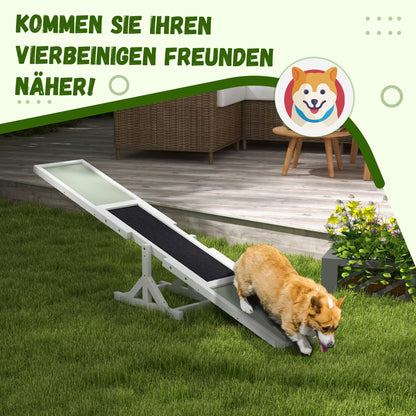 PawHut Hundewippe für Agility Training, rutschfest, bis 50 kg belastbar, 180 x 30 x 30 cm