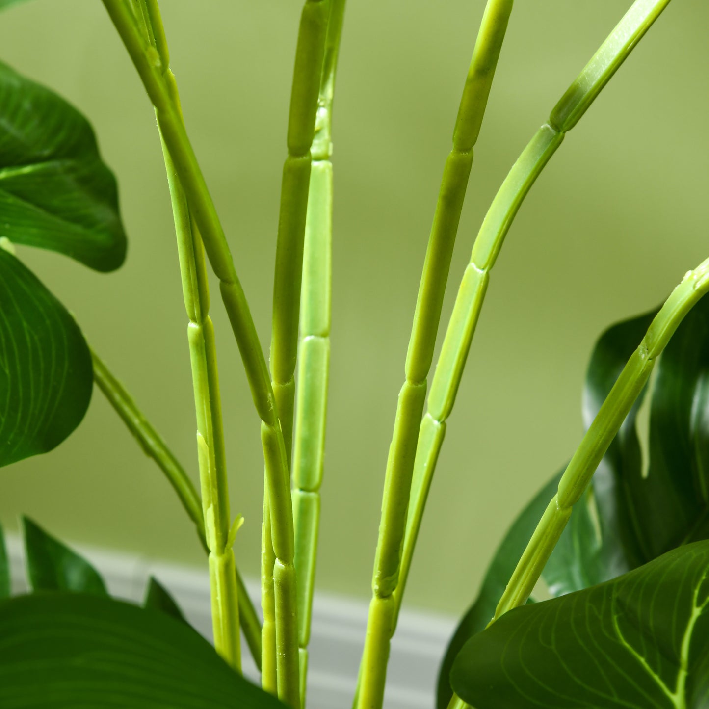 HOMCOM Kunstpflanze Realistische Kunstpflanze Monstera Deliciosa,1 Übertopf und Zementerde,17,5 سم × 17,5 سم × 120 سم، أخضر