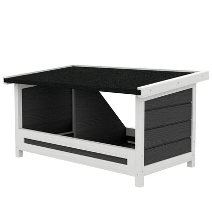 PawHut Legenest für Hühner Hühnernest, wetterbeständig, Asphaltdach, 66 x 37 x 34 cm, Natur + Schwarz