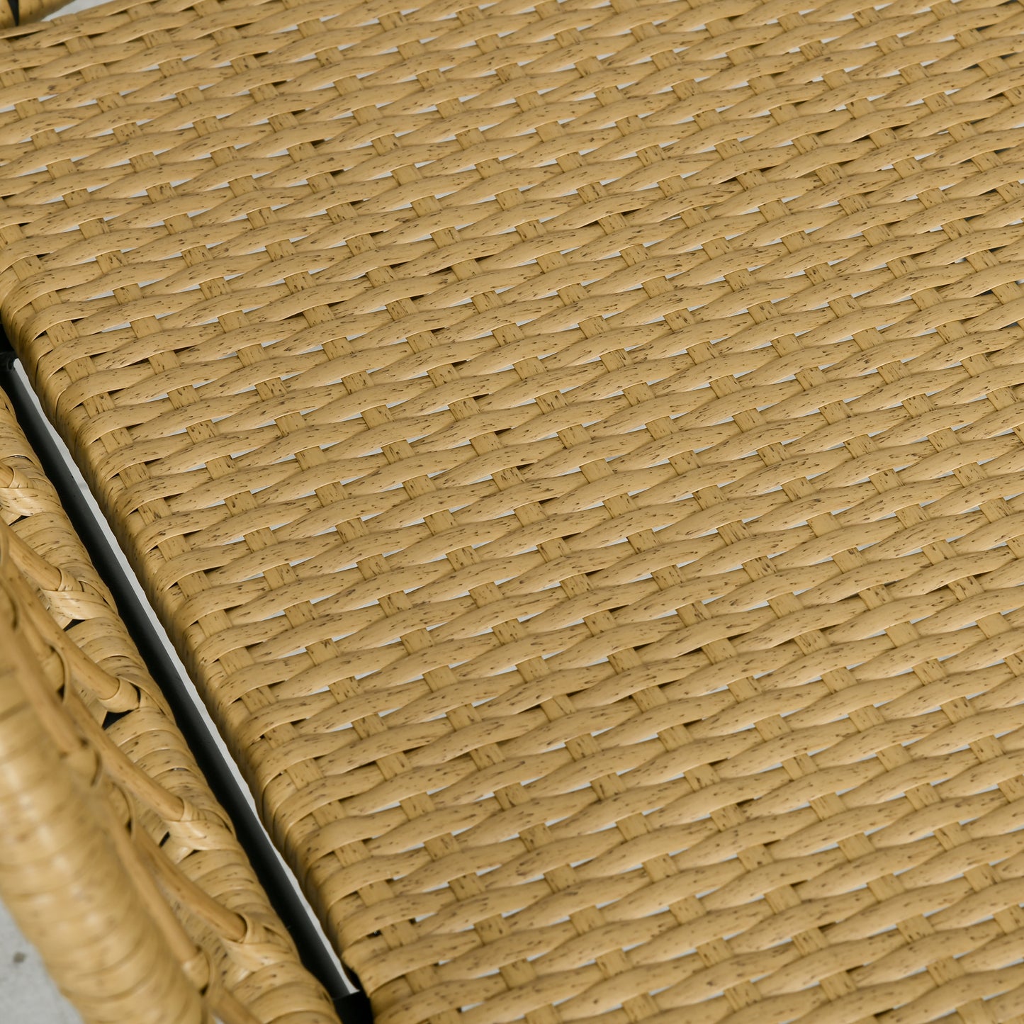 Outsunny Rattansitzgruppe Lounge-Set Outdoor-Sitzgruppe, Boho-Stil, 5-teilges Set, 145 x 70 x 78 cm, Creme + Natur + Schwarz