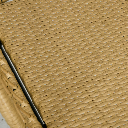 Outsunny Rattansitzgruppe Lounge-Set Outdoor-Sitzgruppe, Boho-Stil, 5-teilges Set, 145 x 70 x 78 cm, Creme + Natur + Schwarz