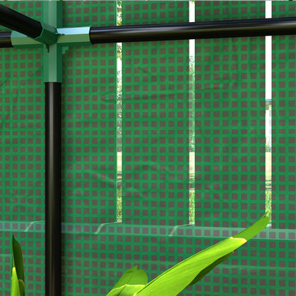 Outsunny Gewächshaus mit 3-Stufen-Regal, UV-beständige Kunststoffabdeckung, Rolltür, 100 x 40 x 150 cm, Grün