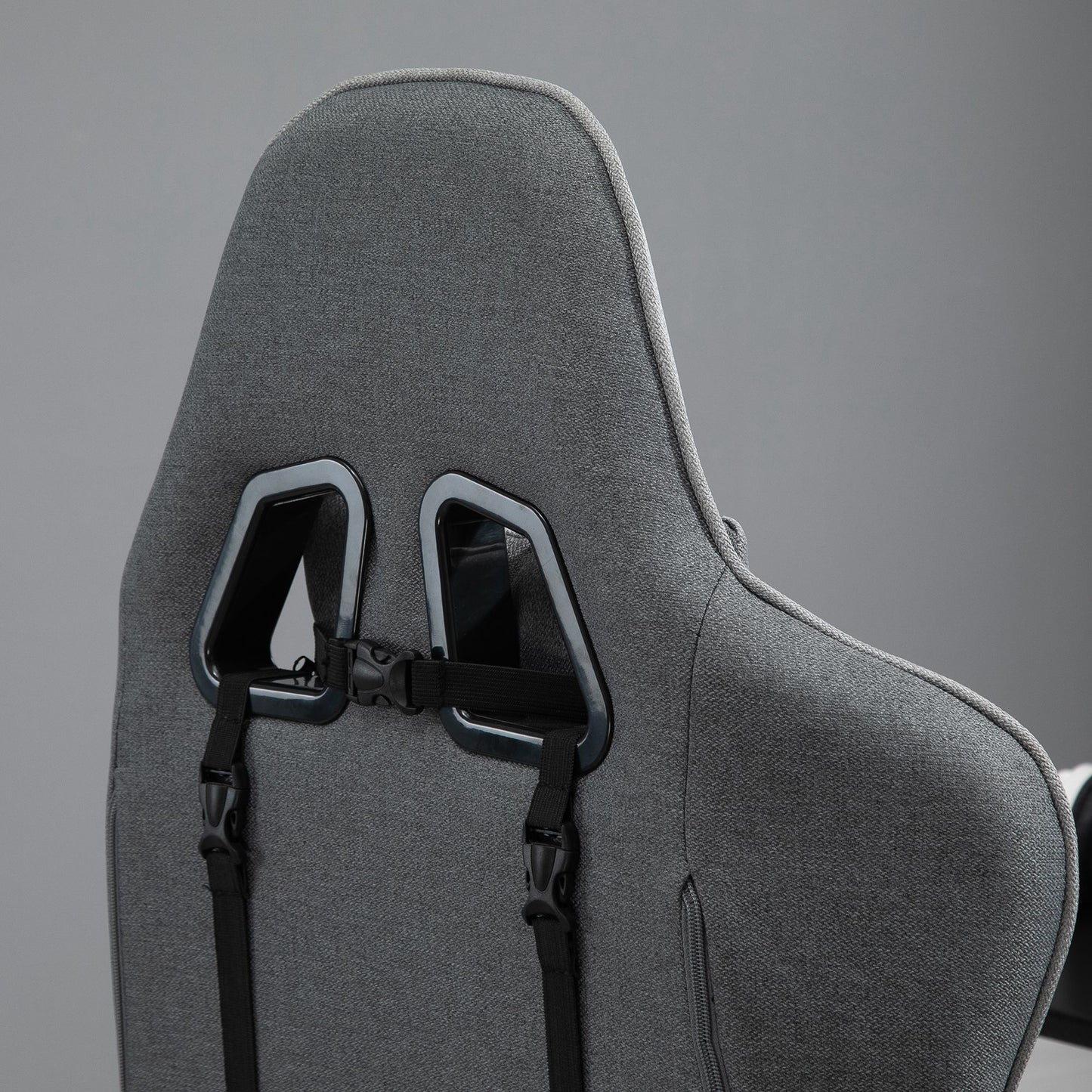 Vinsetto Bürostuhl Computerstuhl Drehstuhl mit abnehmbarem Kopf- und Lendenkissen Wippenfunktion ergonomischer Schreibtischstuhl drehbar höhenverstellbar mit Fußstütze PP Grau 73x57x127-135 cm