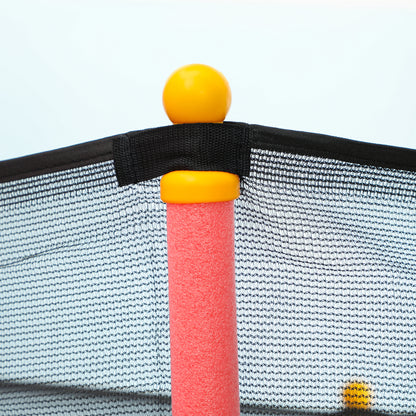 HOMCOM Trampolin für Kinder, Ø163,5 cm, mit Sicherheitsnetz, gepolstert, Stahl, belastbar bis 50 kg, Schwarz & Rot