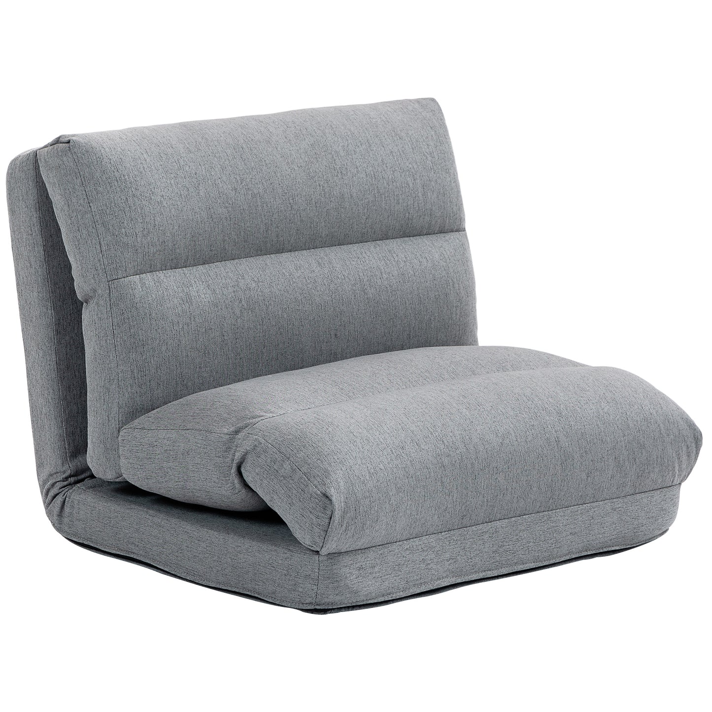 HOMCOM Sitzsack mit Bettfunktion, neigbare Lehne, klappbar, bis 120kg, 70 x 72 x 56 cm, Grau