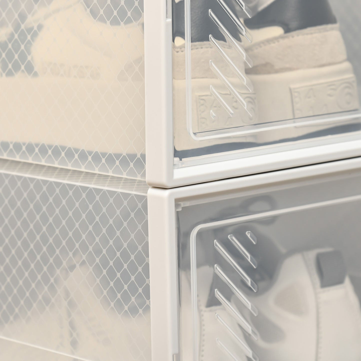 HOMCOM Modulares Regalsystem mit 18 Fächern, Steckregal, 25 cm x 35 cm x 19 cm, Transparent