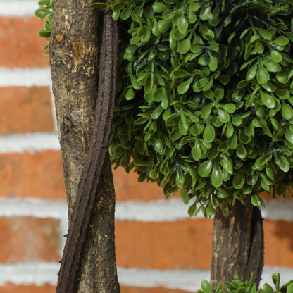 HOMCOM Künstlicher Buchsbaum، Kunstpflanze، واقعية Aussehen، في الهواء الطلق، Grün + Schwarz