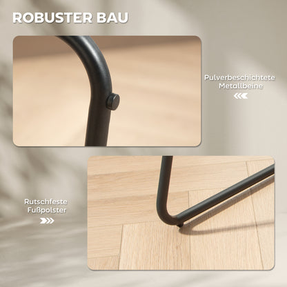 HOMCOM 2er-Set Barstühle، Barhocker mit Stoffbezug und Schaumstoffpolsterung، Polsterhocker mit Metallbeinen، Grau
