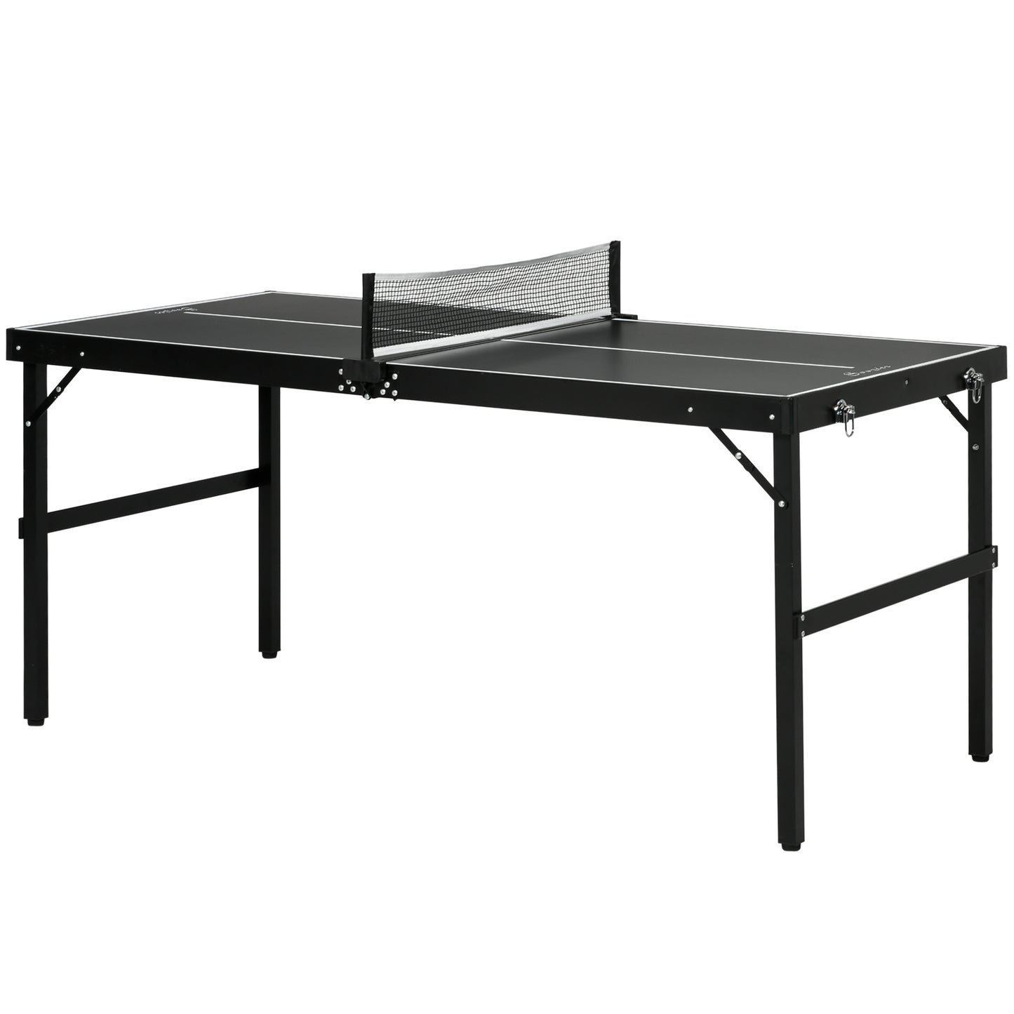 SPORTNOW Tischtennisset, faltbar, Schloss und Griff, Aluminiumrahmen, 152x76x72 cm, Schwarz